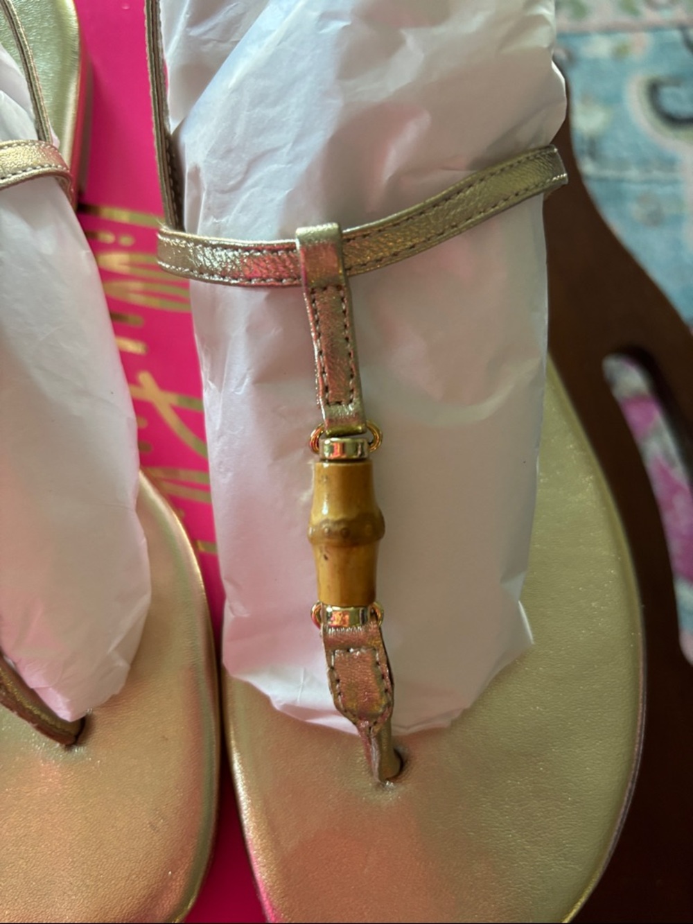 Lilly Pulitzer Leena Sandal in Gold Metallic - Picture 3 of 9